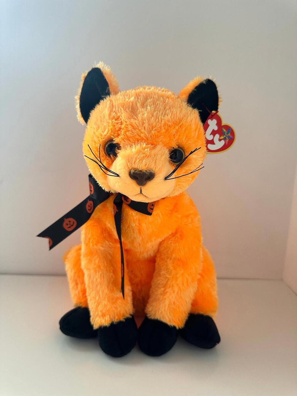 Ty Beanie Buddy “Scared-e” the Orange Halloween Cat RARE (12 inch)